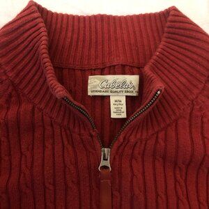 Cabela’s Women’s Medium Red Cardigan Sweater. Crafted from a soft acrylic/wool b